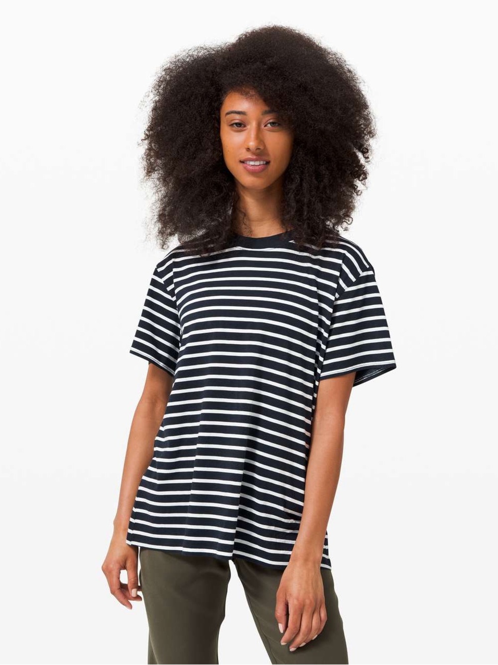 Lululemon All Yours Boyfriend Tee Yachtie Stripe True Navy White